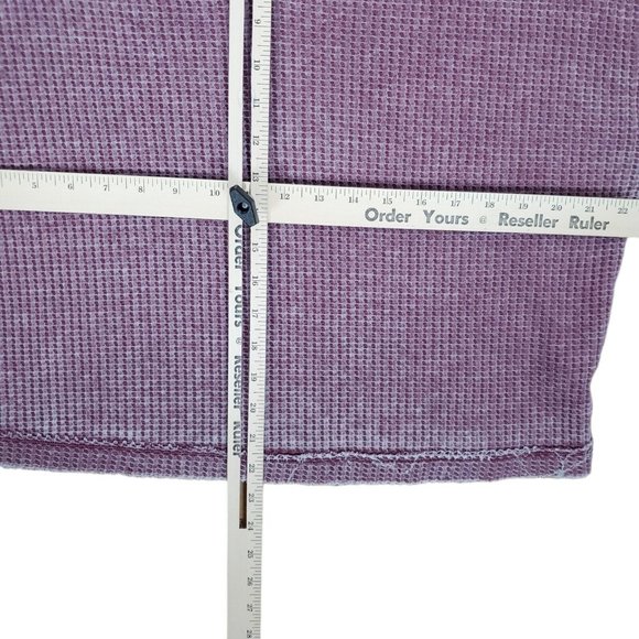 Free People Dahlia Washed Thermal Size S Wine Long Bell Sleeve Top V Neck - Picture 15 of 15